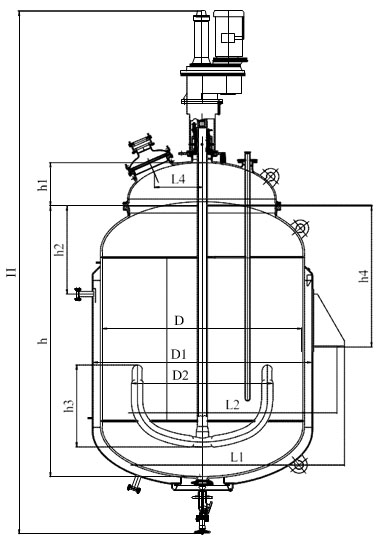 Аппартаты стальные эмалированные с якорной мешалкой V=10,0 м3